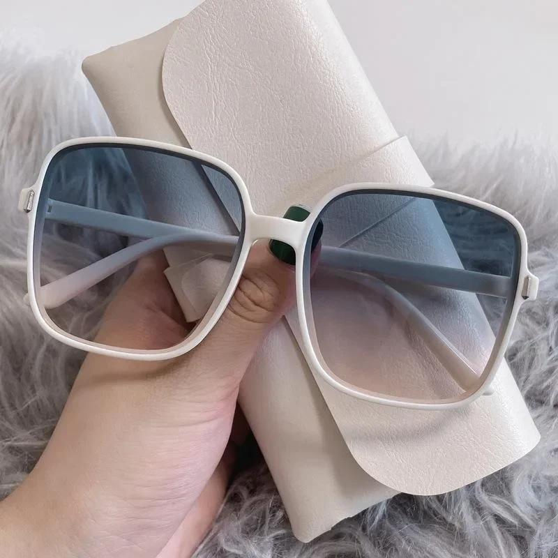 New Gradient Eyeglasses Female Large Frame Retro Brand Designer Square Sunglasses Leisure Shades UV400