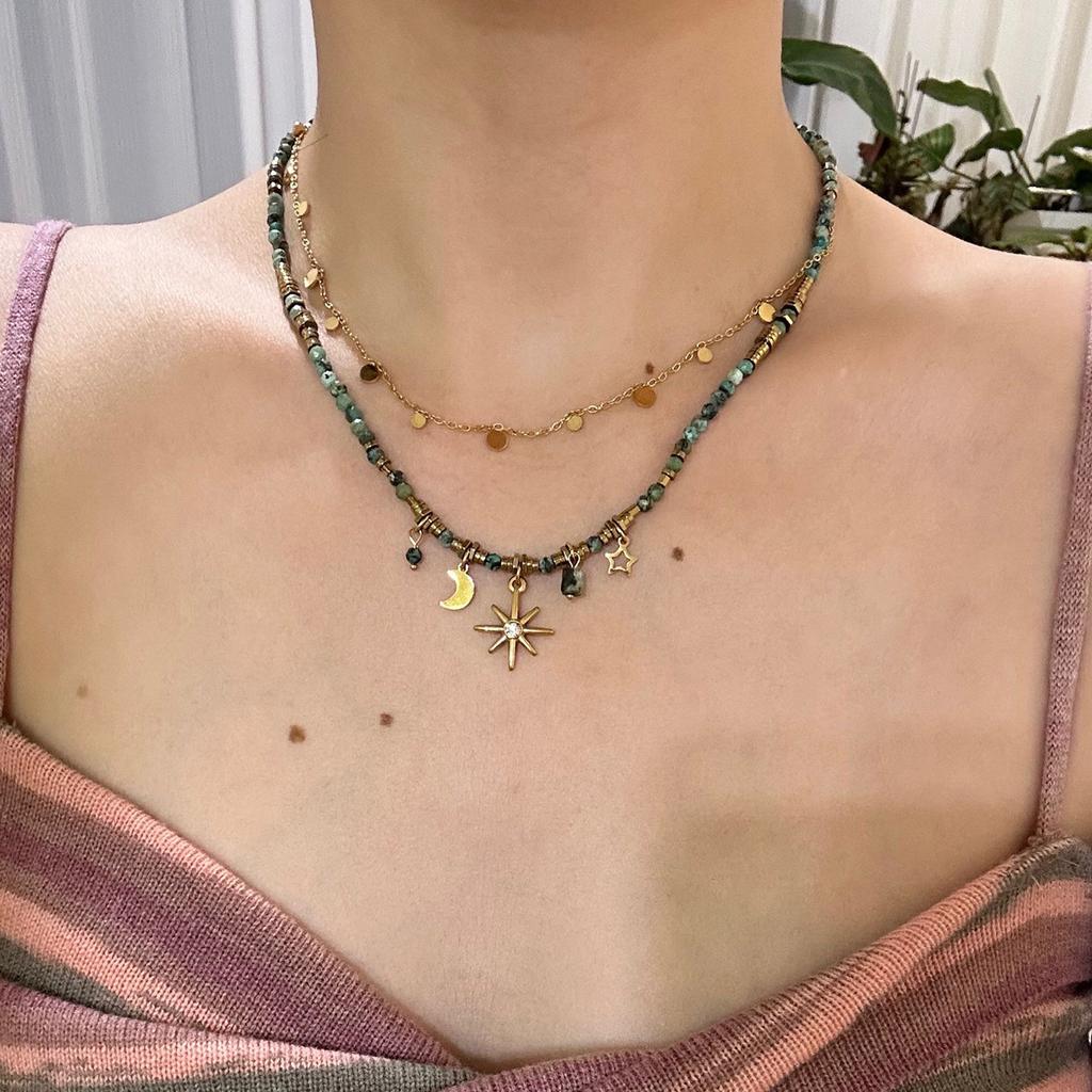 Colorful Beaded Sunflower Necklace Handmade Pendant Necklace Adjustable Chain Necklace Unique Style Jewelry for Women