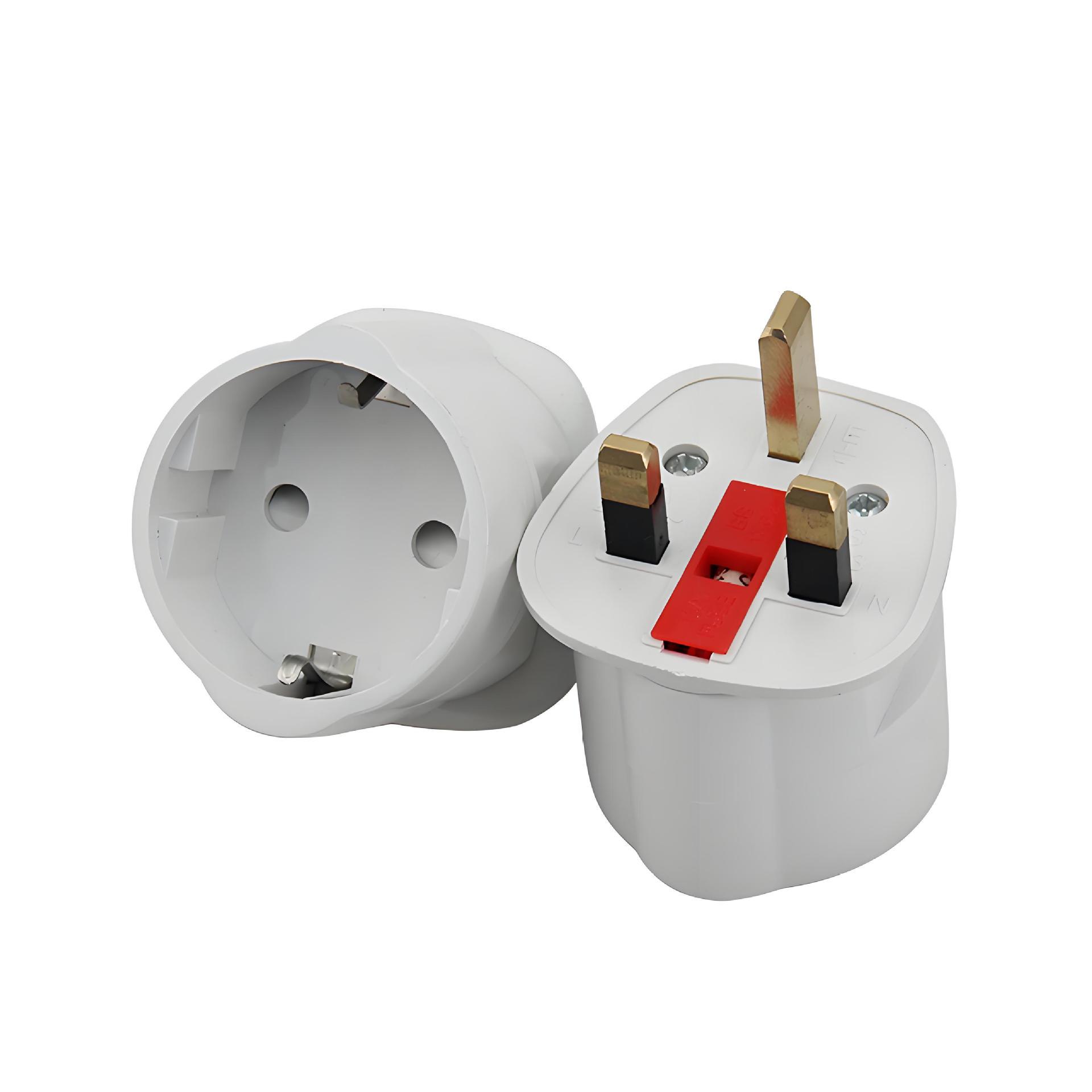 British to German Conversion Socket with Overload Protection, European Compatibility, 13A British Plug