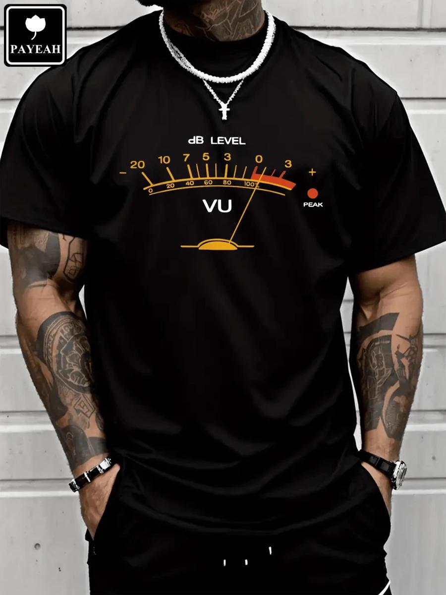 

PAYEAH Volume VU Meter Vintage Audio Engineer Recording Studio Printed Unisex T-Shirt S
