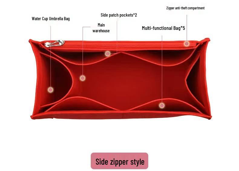 Custom Felt Cosmetic Bag Storage Organizer with Divider