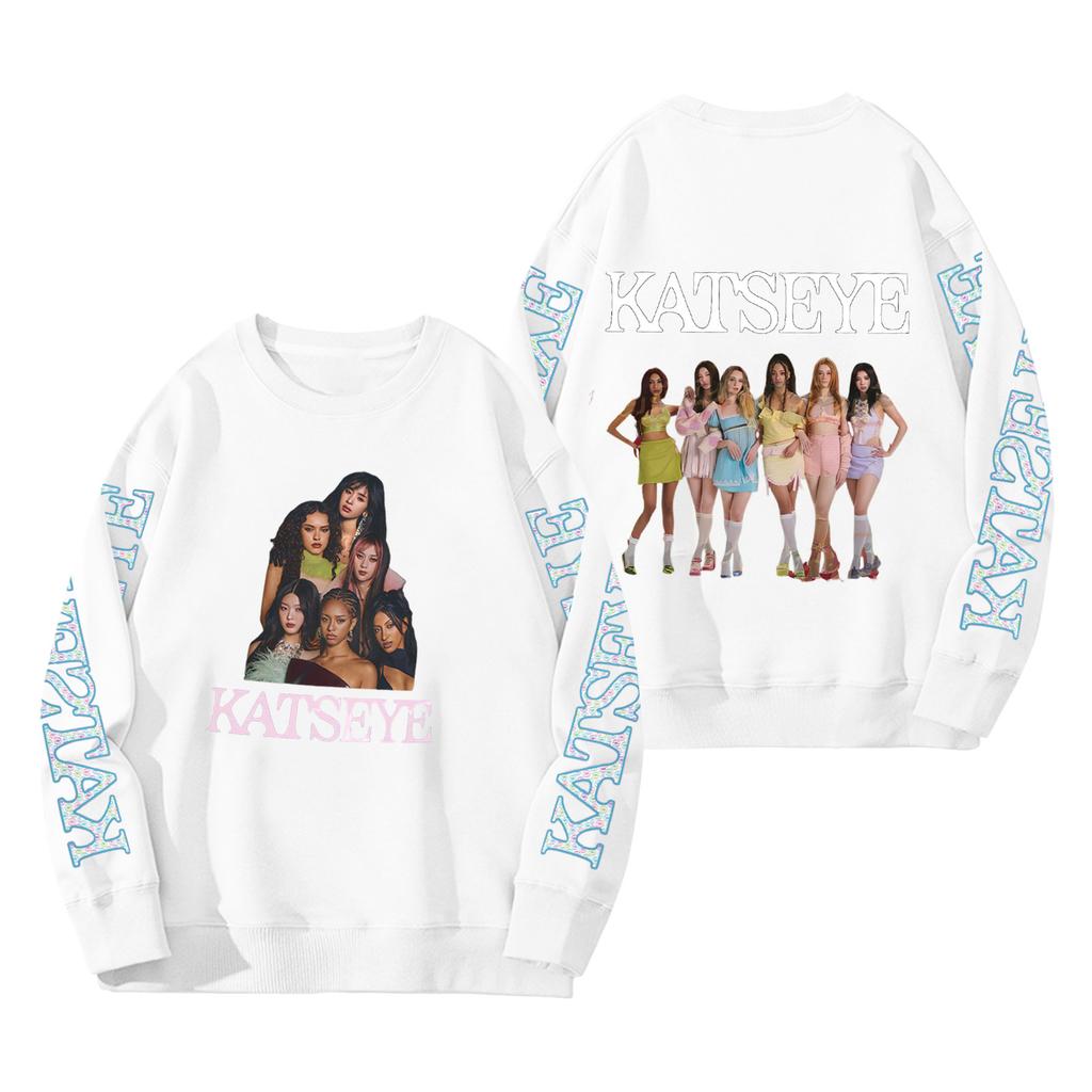 Women's Fashion Long Sleeve Print Round Neck Loose Pullover Sweater Top