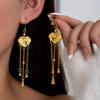 Chinese Retro Personality Earrings: Fu Character, Cloud & Gourd Tassel Design