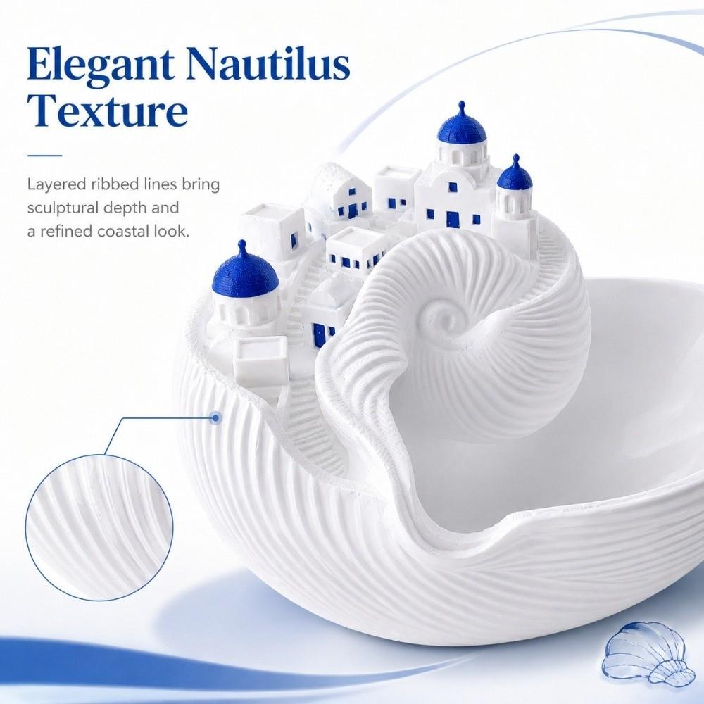 3D Printed Coastal Style Key Tray Conch Shell Shape Conch Shell Storage Box Entryway Table Decor