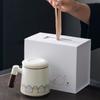 350ml Thermostatic Ceramic Mug, Teacup Tea Separation Cup, Gift Box Ceramic Tea Sets Water Cup, 1 set