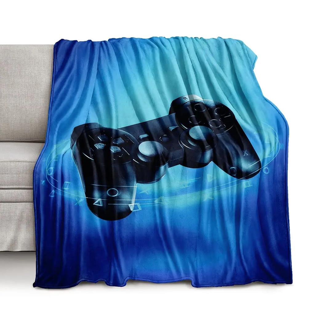 Gamepad Blanket Cool Game Gift For Boys Game Controller Blanket Gaming Video Game Soft Flannel Throw Blankets For Couch For Kids