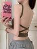 Spicy Cross Wrap Sexy Bandeau Camisole Lingerie with Fixed Cup and Stylish Back Design