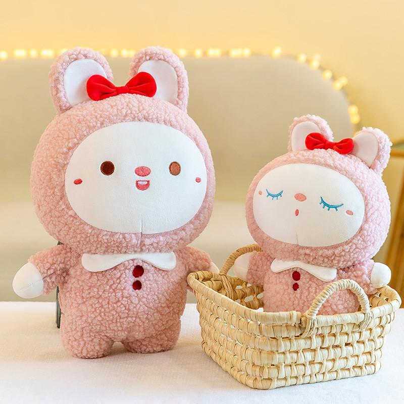 Bunny Cute Cartoon Plush Toy Bow Adorable Stuffed Doll Girls Gift Birthday