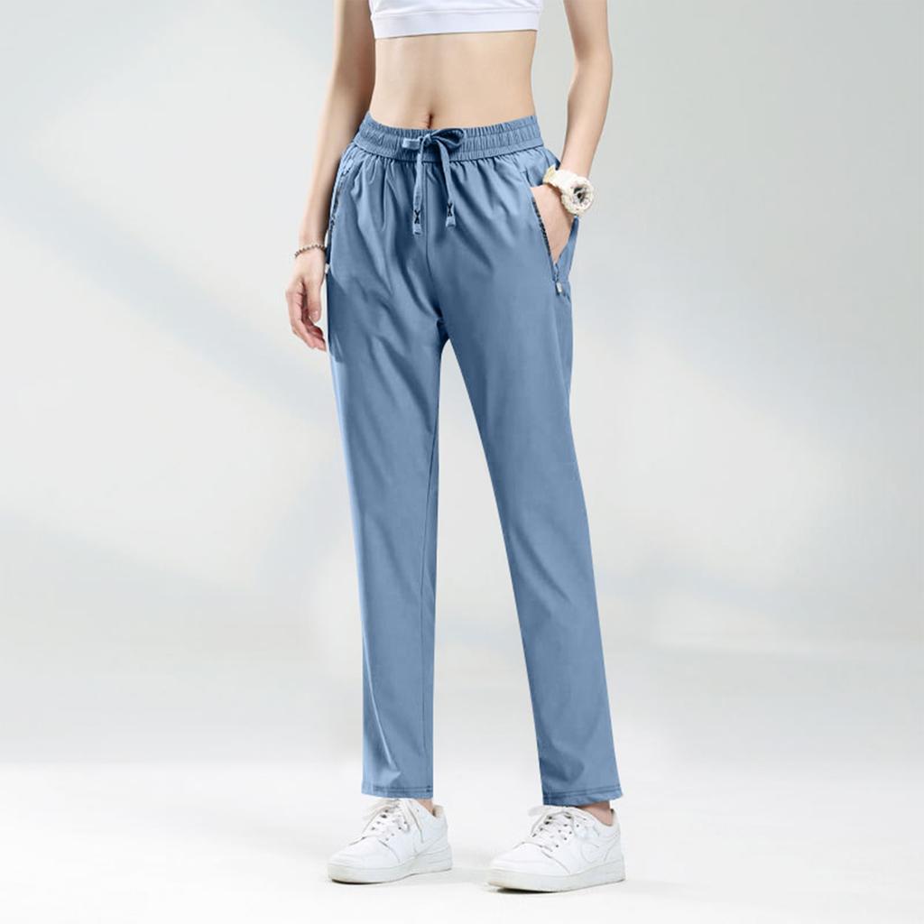 Women's Fashionable Quick-dry Leggings-style Solid-color Sports Trousers