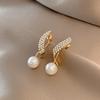 S925 Silver Needle French Pearl Earrings - Korean Retro & Celebrity Style