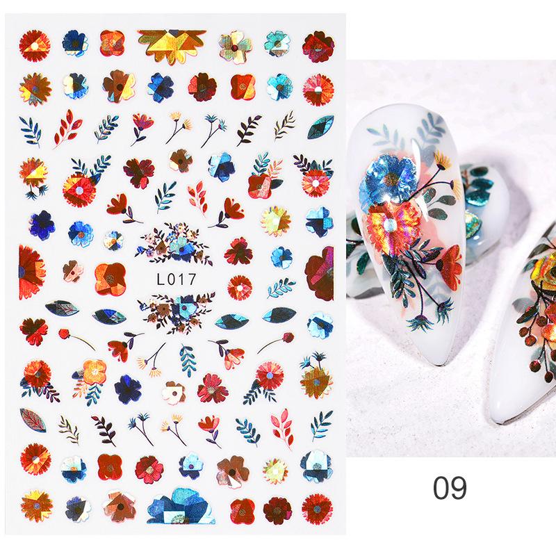 Abstract Line DIY Nail Stickers for Women Girls Nail Art Decorations Rose Gold Spring 3D Sliders for Manicure Nail Polish Decals