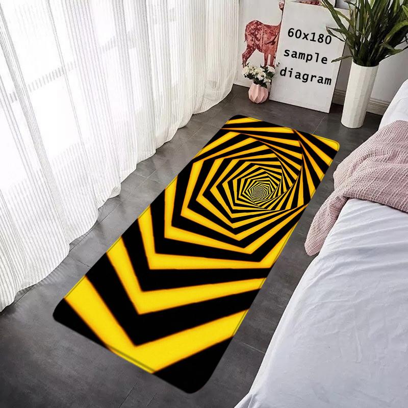 House Entrance Doormat 3D Vortex Geometric Optical Illusion Rug Hallway Carpet Foot Carpets Rugs Floor Mats Non-slip Home Decor