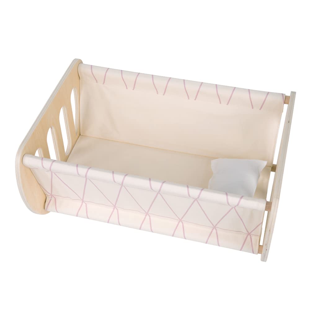 Classic World Doll Bed and Cradle for Plush Wooden Modern Cradle for Pretend Play and Perfect for Girls and Boys Ages and A Great Gift for School