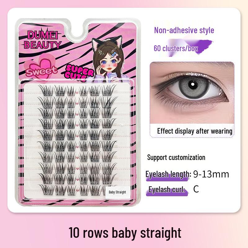 10-Row Autumn Leaf & Sunflower Faux Eyelashes - Flat, Glue-Free