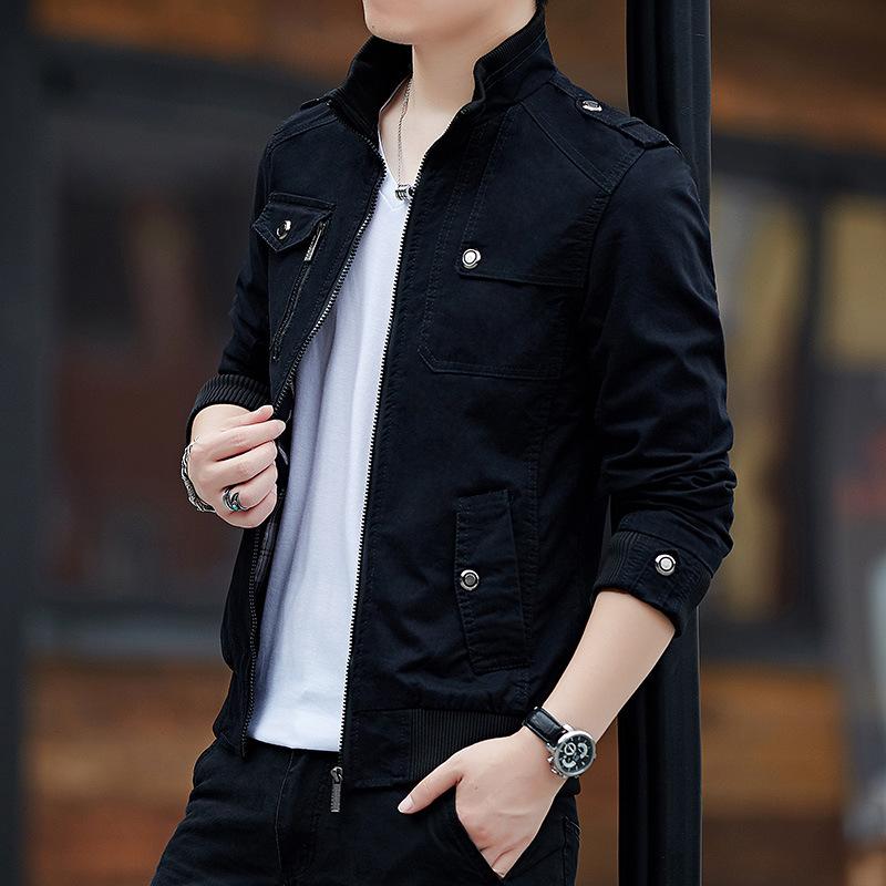 Men's Jacket Winter Korean Version Trend Slim-fitting Denim Tooling Autumn and Winter Jacket Spring and Autumn Men's