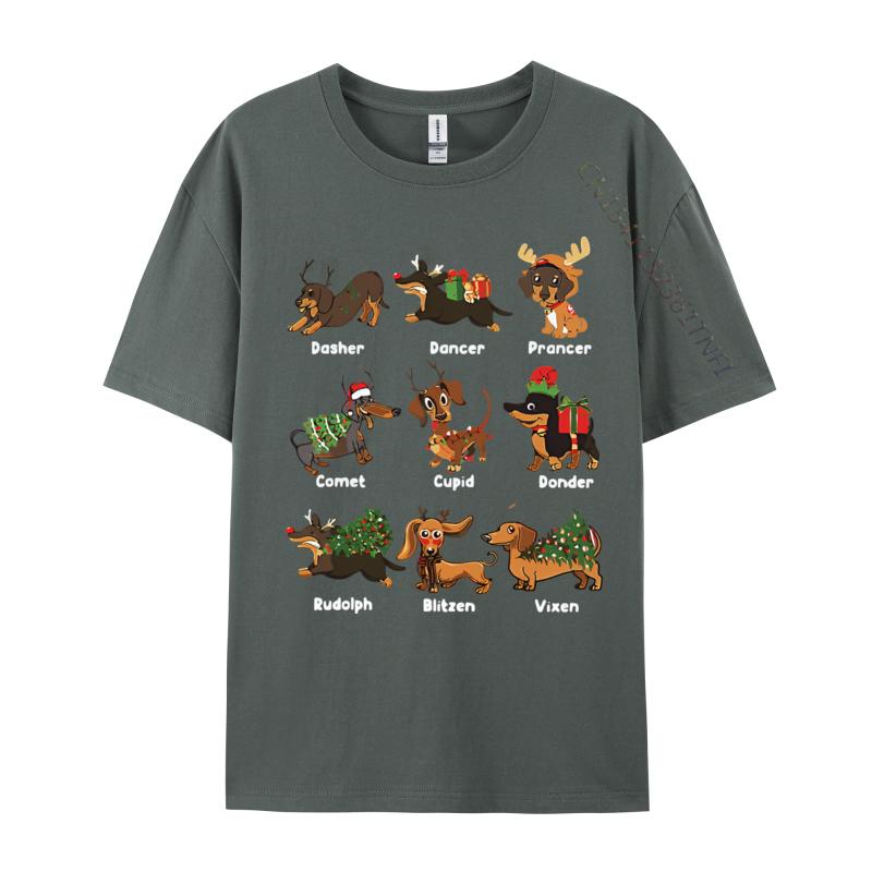 Christmas Deer Dachshund Xmas Tshirt Fitness Top Tshirts Cotton Tops Shirts for Unisex Xs Graphic T Shirts