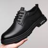 2025 spring new men's handmade online casual leather shoes men's retro trend tooling big head leather shoes 2025