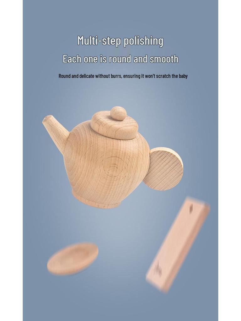 Beechwood Kids' Pretend Play Cooking Set - Wooden Kitchen & Tableware Educational Toys