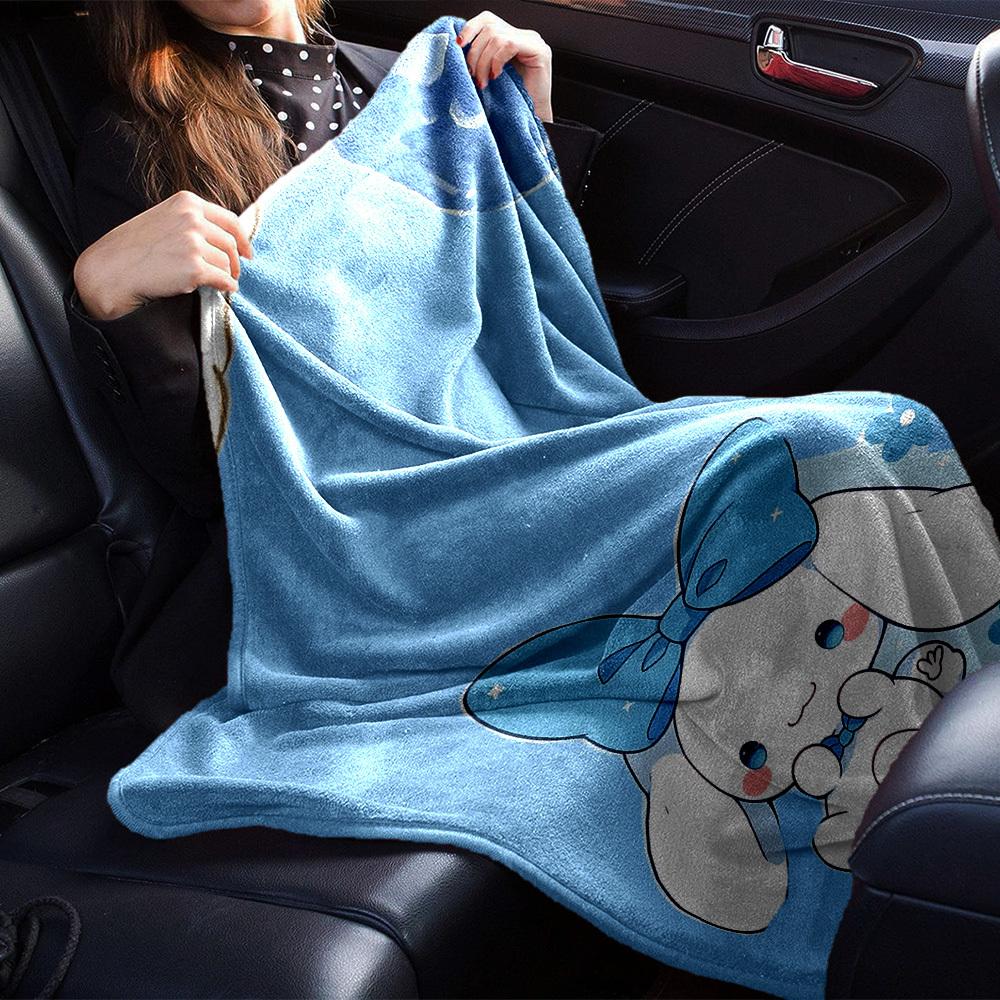 1pc rabbit bow blanket Lightweight Flannel Throw for Sofa Bed Travel Camping Livingroom Office Couch Chair