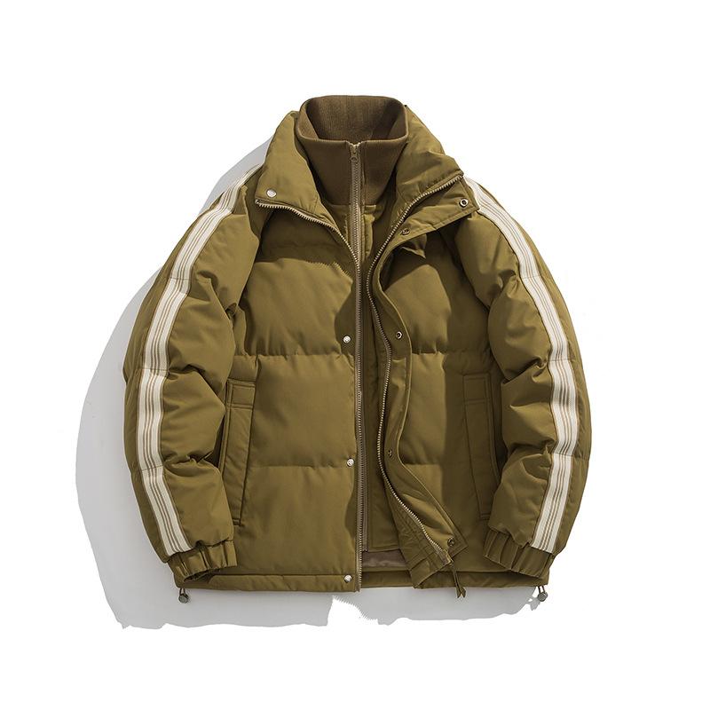 Zimowa wszechstronna modna ciepła kurtka casual w paski dla par