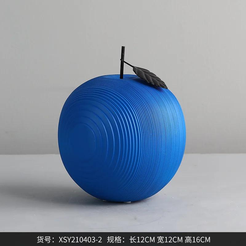 High-End Linie Apfel Birne Harz Handwerk Schwarz Weiß Dekoration Kreativ Wohnzimmer Arbeitsplatten Obst Skulptur Heimdekor Geschenk