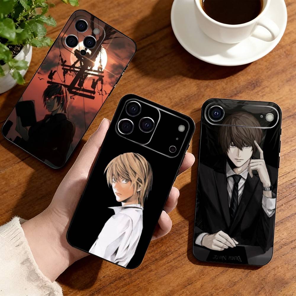 Death Note Light Yagami Phone Case For iPhone17,16,15,14,13,12,11 Plus,Pro Others Soft Black Cover