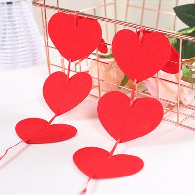 Guirlande Cœurs Rouges Longueur 3 Mètres Guirlande à Suspendre Cœur Rouge Bricolage Ornement Suspendu Guirlande Saint-Valentin