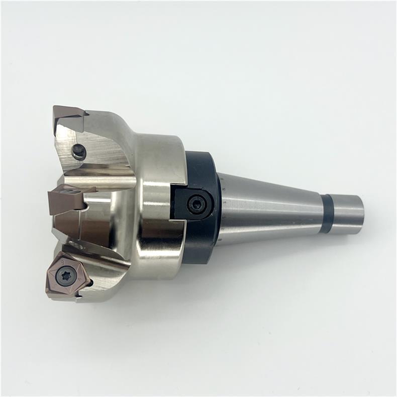 MFWN90 High-Speed Hexagonal Heavy Cutting Milling Cutter with Double-Sided Insert, Morse Taper 4 Turret R8