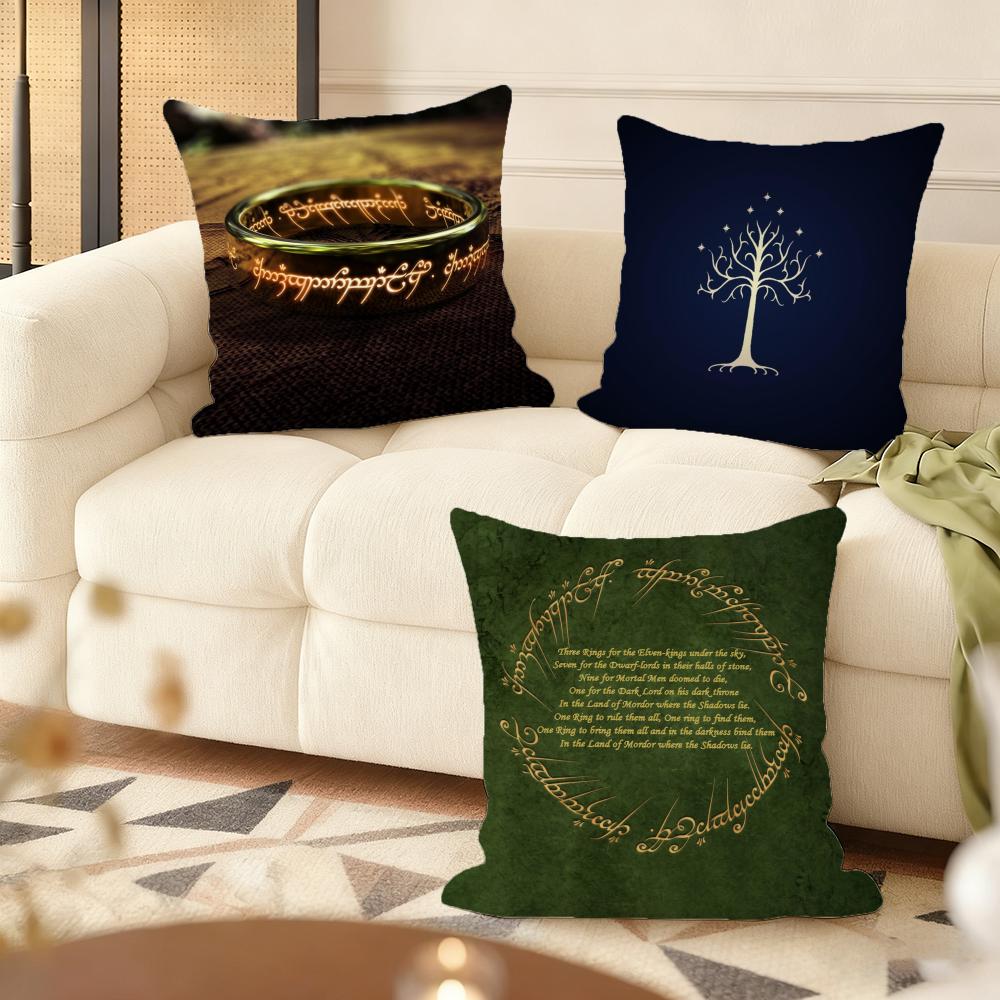 The L-Lord Of The R-Rings Cushion Cover Soft Short Plush Pillow Cover Smooth Cozy Texture Aesthetic Cushion Case Home Decor