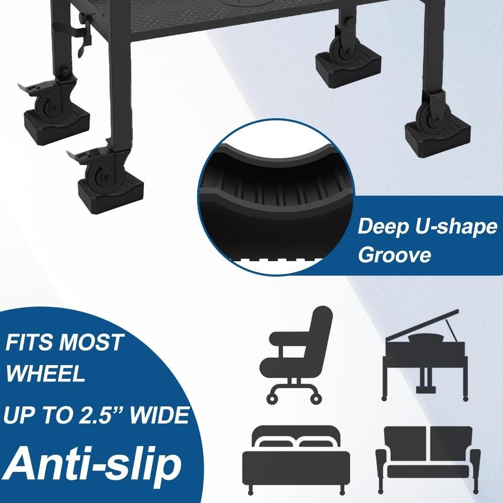 

4pcs Non-Slip Griddle Leveling Shims Kit Plastic Grill Wheel Stopper Pad BBQ 4PCS