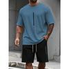 Simple Street Fashion Men's Short Sleeve Suit Outdoor Crew Neck Top Tee Casual Comfortable Shorts Men's T-shirts Clothing Suits