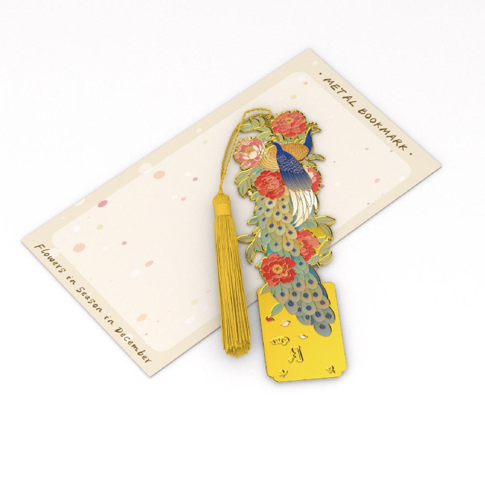 Exquisite Metal Flower Metal Bookmark Painting Hollow Literary Flower Reading Book Clip Stationery Pagination Mark Student Gift