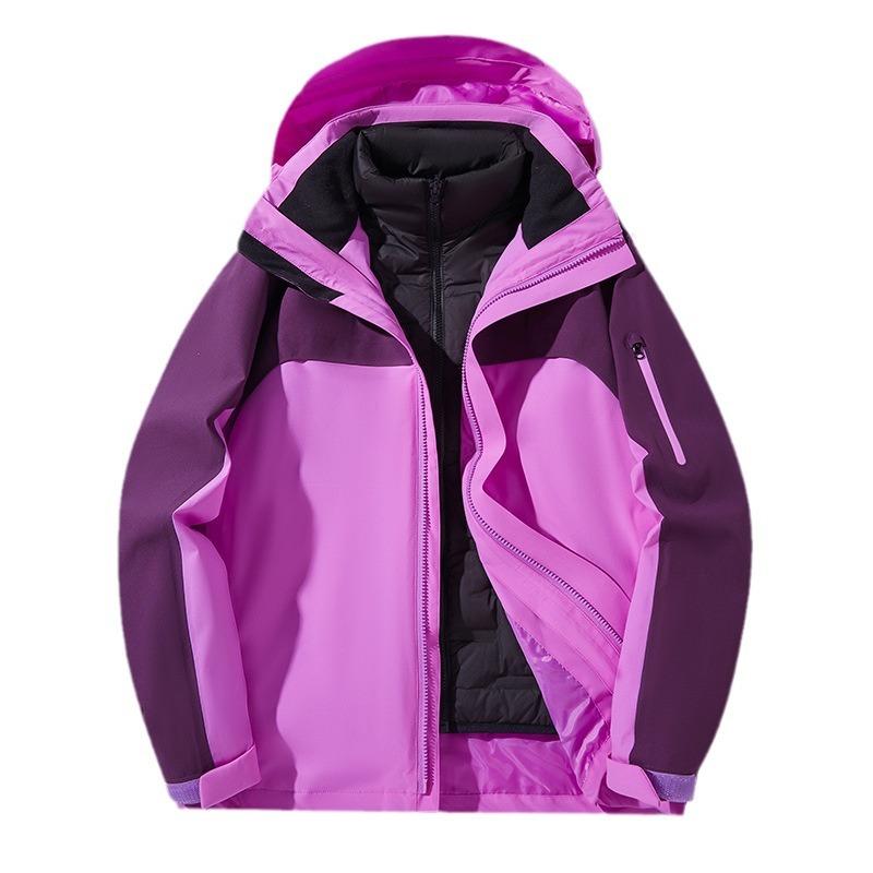 Jacket two-piece set white duck down liner high-end mountaineering suit women's print LOGO