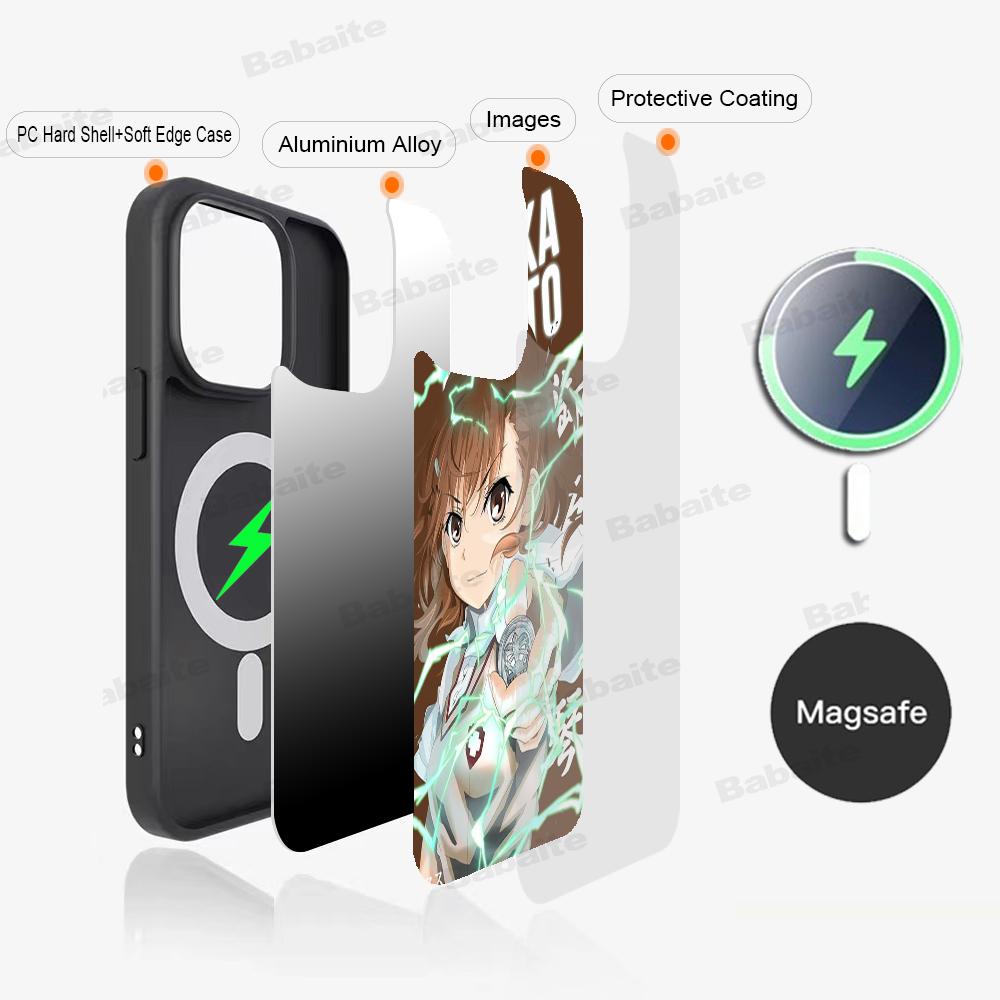 Anime M-Misaka Mikoto Cute Phone Case Magnetic Case For IPhone 16 14 13 12 11 15 Pro Max Plus For Magsafe Wireless Charge Cover