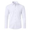 Camisa Social Masculina de Manga Longa Elástica Não Amassa - Cor Sólida
