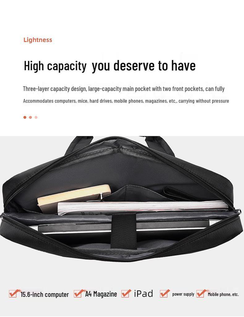 Men's Waterproof Nylon Laptop Bag - Fits 15"-16" Laptops, Large Capacity, Crossbody Shoulder Handbag.