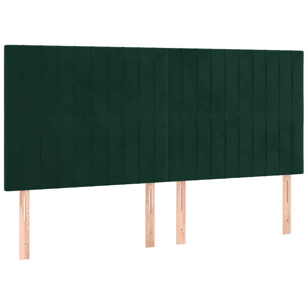Box Spring Bed with Mattress Dark Green 200x200 cm Velvet