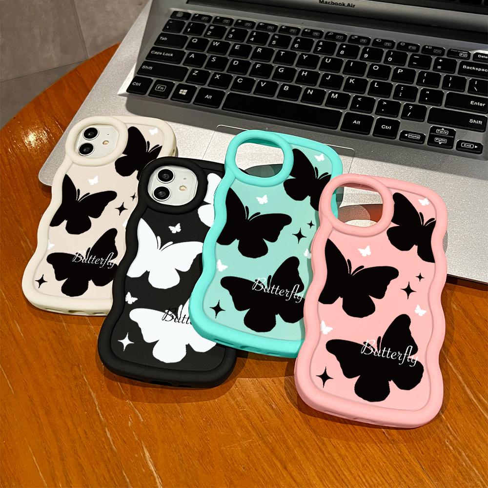 

М який силіконовий чохол Macaron Phone Case з малюнком Big Wave Edge Протиударний захисний гумовий чохол для iPhone Huawei Honor Infinix Tecno Infinix Note 40 Pro+ 5G рожевий