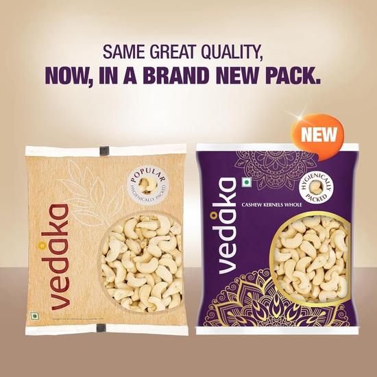 Vedaka Whole Cashews - 500g | Gluten Free & Plant Based Protein