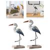 Sea Bird Figurine Collectible Retro Style Nautical Table Centerpiece Wooden Sculpture Desktop Ornament for Shelf Bedroom Cabinet