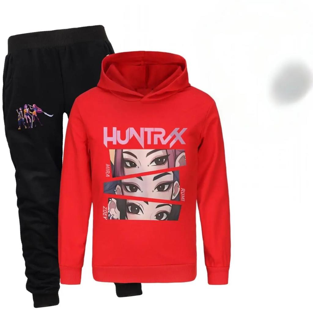 Kpop Witch Hunt Group Printed Boys and Girls Hoodies+Sports Pants Autumn Sweet and Comfortable Set