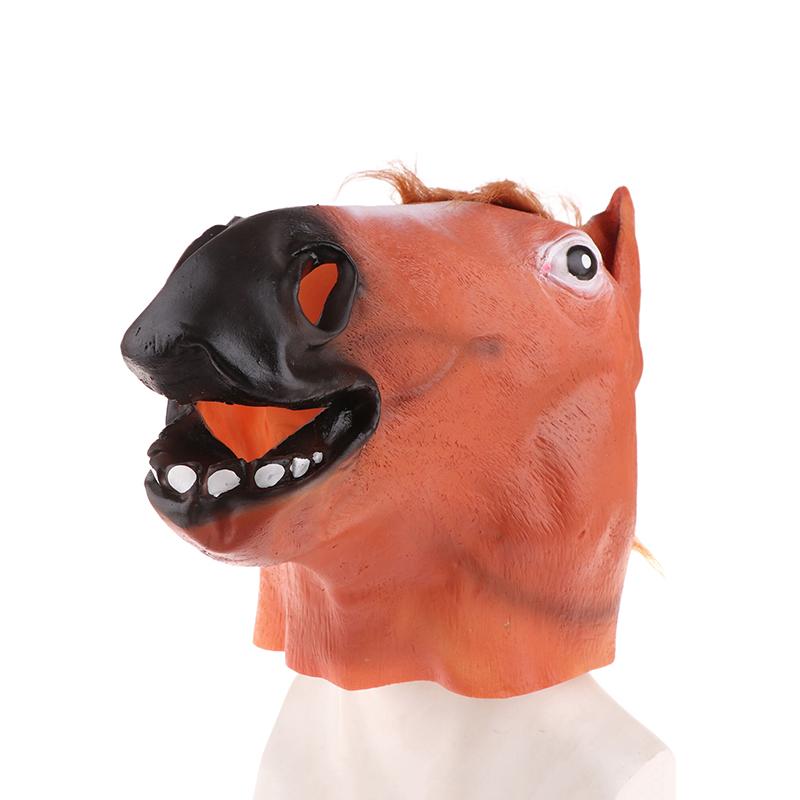 

Креативная и необычная маска для ролевых игр на Хэллоуин в виде головы лошади, аксессуары для голов животных, реквизит для вечеринок