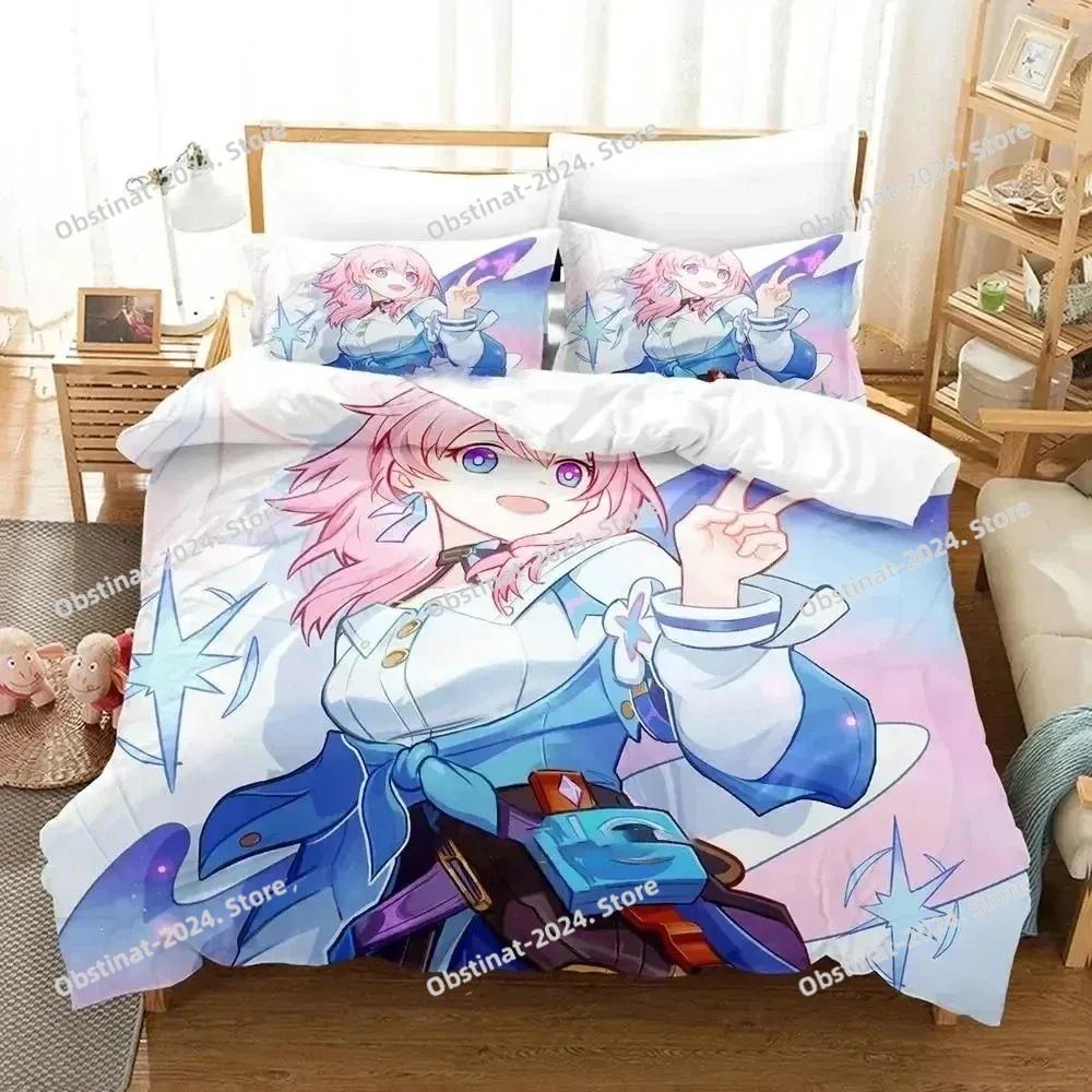 Anime Duvet Cover Pillowcase H-Honkai Star Rails Bedding Set Adult Boy Girl Bedroom Decoration Single Double Large Size Gift