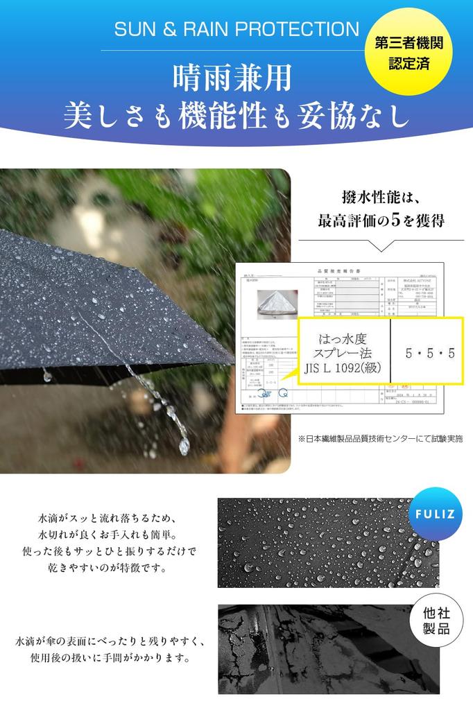 FULIZ UV Light Folding Ultra For Sun and Folding Umbrella for Complete Light Blocking by a Dermatologist x Featured in Parasol, Protection, 100%