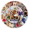50 Cute Bear Plush Toy Stickers for Refrigerators, Guitars, Headphones, and Photo Albums