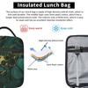 Dark Green Marble Pattern Insulated Lunch Bag for Kids School Cooler Thermal Food Box Tote Leakproof Lunch Boxes Container