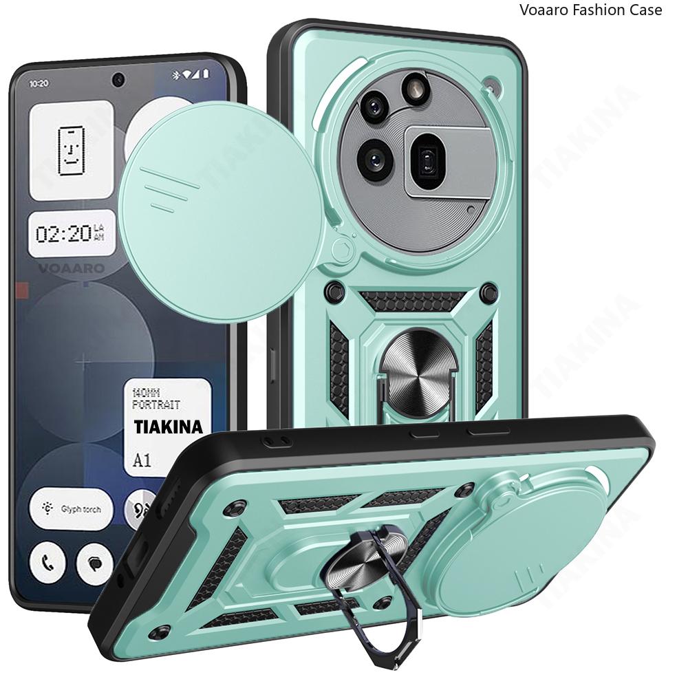 Slide Lens Armor Funda for Nothing Phone 3A Pro 5G Case for Nothing Phone 3A Pro Case Magnetic Ring Stand Holder Cover