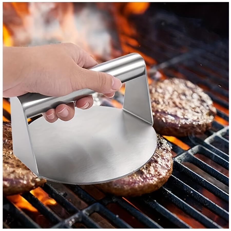 1pc Stainless Steel Smash Burger Press Hamburger Patties Meat Masher Circular Meat Press Mold for Deli Meats Kitchen Accessories