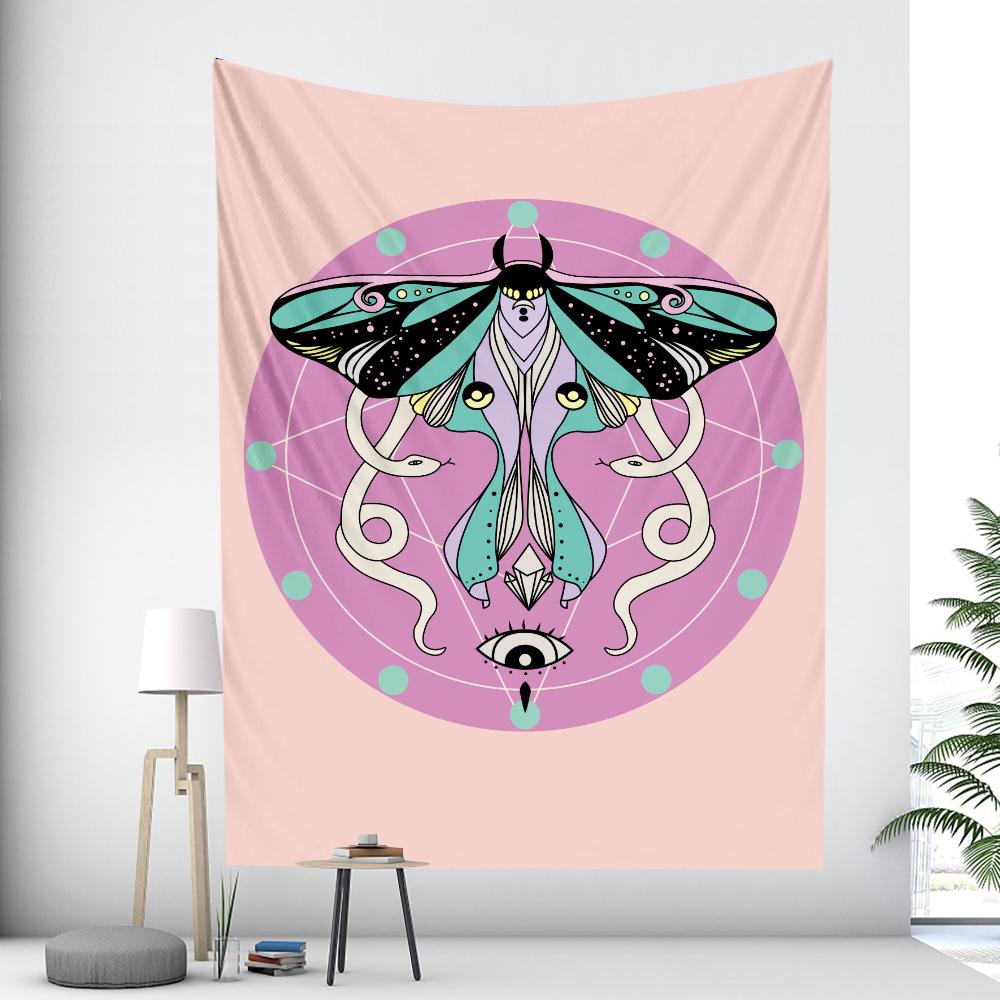 Boho Dekor Duvar Asılı Mandala Kelebek Bitki Çiçek Psychedelic Sahne Ev Dekor Sanat Goblen