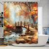Outdoor Autumn Scenery Print Shower Curtain Bathroom Decor Waterproof Fabric High-Quality Home Goods Collection for Comfortable